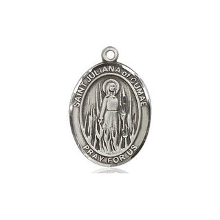 Pewter Saint Juliana Medal Engraved Catholic Saint Jewelry