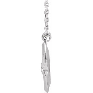 14K White .01 CT Natural Diamond Star 16-18" Necklace