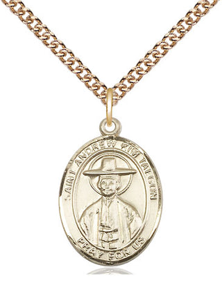 14kt Gold Filled Saint Andrew Kim Taegon Medal Religious Jewelry Engraved Catholic Saint Jewelry