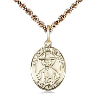 14kt Gold Filled Saint Andrew Kim Taegon Medal Religious Jewelry Engraved Catholic Saint Jewelry