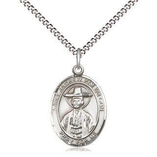 Sterling Silver Saint Andrew Kim Taegon Medal Religious Jewelry Engraved Catholic Saint Jewelry