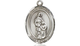 Sterling Silver Saint Anne Medal Religious Jewelry Engraved Catholic Saint Jewelry