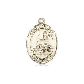 14kt Gold Filled Saint Honorius Medal Engraved Catholic Saint Jewelry