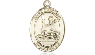 14kt Gold Saint Honorius Medal Engraved Catholic Saint Jewelry