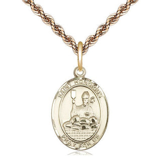 14kt Gold Saint Honorius Medal Engraved Catholic Saint Jewelry