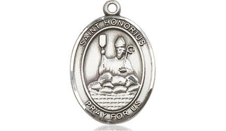 Sterling Silver Saint Honorius Medal Religious Jewelry Engraved Catholic Saint Jewelry