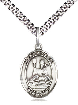 Sterling Silver Saint Honorius Medal Religious Jewelry Engraved Catholic Saint Jewelry