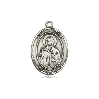 Sterling Silver Saint Marina Medal Religious Jewelry Engraved Catholic Saint Jewelry