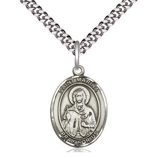 Sterling Silver Saint Marina Medal Religious Jewelry Engraved Catholic Saint Jewelry