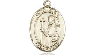 14kt Gold Filled Saint Regis Medal Engraved Catholic Saint Jewelry