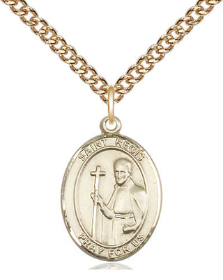 14kt Gold Filled Saint Regis Medal Religious Jewelry Engraved Catholic Saint Jewelry