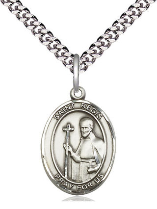 Pewter Saint Regis Medal Religious Jewelry Engraved Catholic Saint Jewelry
