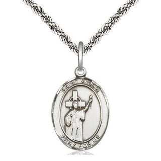 Sterling Silver Saint Aidan of Lindesfarne Medal Religious Jewelry Engraved Catholic Saint Jewelry