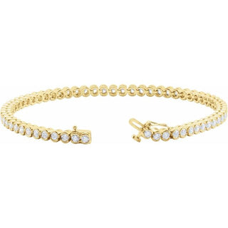 14K Yellow 3 1/6 CTW Natural Diamond Line 7 1/4" Bracelet