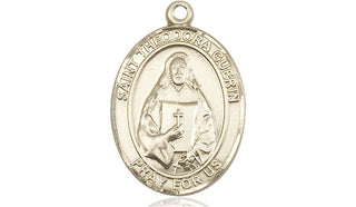 14kt Gold Filled Saint Theodora Medal Engraved Catholic Saint Jewelry