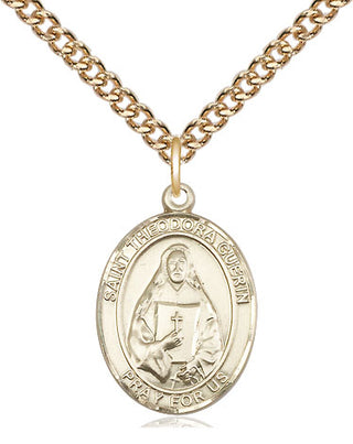 14kt Gold Filled Saint Theodora Medal Religious Jewelry Engraved Catholic Saint Jewelry