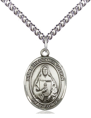 Sterling Silver Saint Theodora Medal Religious Jewelry Engraved Catholic Saint Jewelry