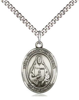 Sterling Silver Saint Theodora Medal Religious Jewelry Engraved Catholic Saint Jewelry