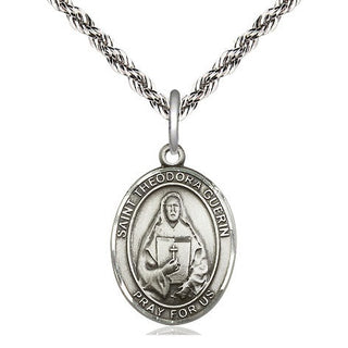 Sterling Silver Saint Theodora Medal Religious Jewelry Engraved Catholic Saint Jewelry