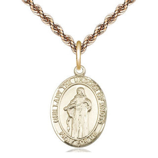 14kt Gold Our Lady of Knots Medal Engraved Catholic Saint Jewelry