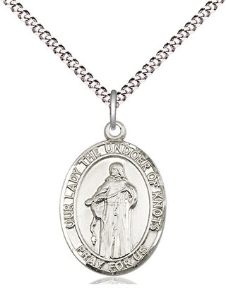 Pewter Our Lady of Knots Medal Religious Jewelry Engraved Catholic Saint Jewelry