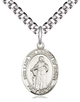 Pewter Our Lady of Knots Medal Religious Jewelry Engraved Catholic Saint Jewelry