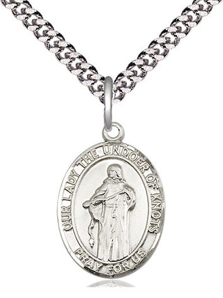 Pewter Our Lady of Knots Medal Religious Jewelry Engraved Catholic Saint Jewelry
