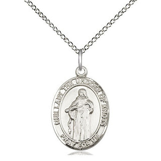 Sterling Silver Our Lady of Knots Medal Religious Jewelry Engraved Catholic Saint Jewelry