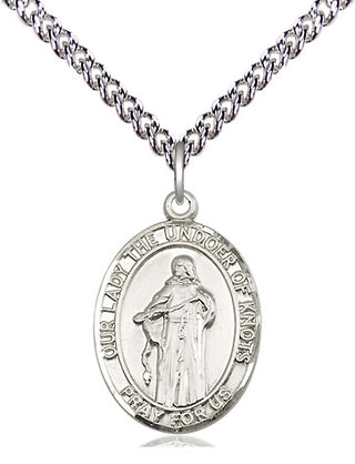 Sterling Silver Our Lady of Knots Medal Religious Jewelry Engraved Catholic Saint Jewelry