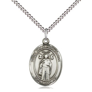 Pewter Saint Ivo Medal Religious Jewelry Engraved Catholic Saint Jewelry