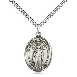 Pewter Saint Ivo Medal Religious Jewelry Engraved Catholic Saint Jewelry