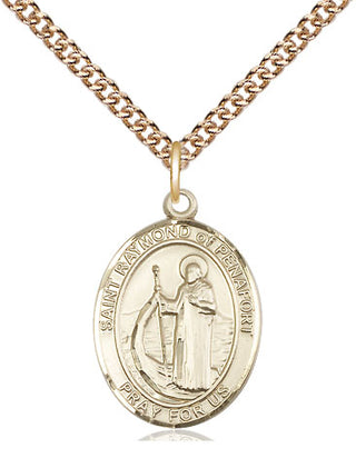14kt Gold Saint Raymond of Penafort Medal Engraved Catholic Saint Jewelry