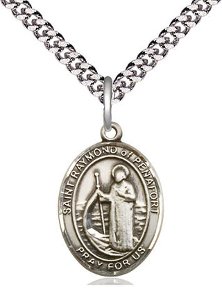 Pewter Saint Raymond of Penafort Medal Religious Jewelry Engraved Catholic Saint Jewelry