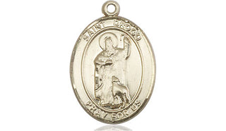 14kt Gold Filled Saint Drogo Medal Engraved Catholic Saint Jewelry