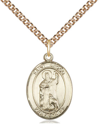 14kt Gold Filled Saint Drogo Medal Religious Jewelry Engraved Catholic Saint Jewelry
