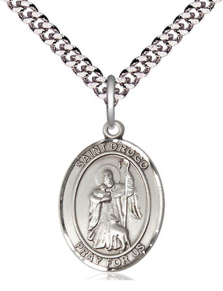 Pewter Saint Drogo Medal Religious Jewelry Engraved Catholic Saint Jewelry