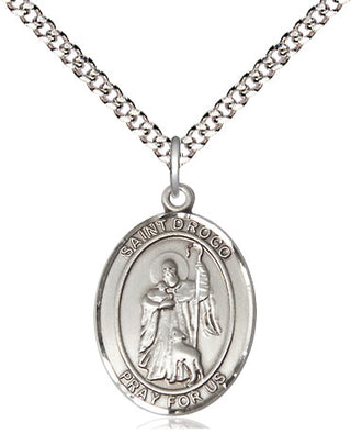 Pewter Saint Drogo Medal Religious Jewelry Engraved Catholic Saint Jewelry