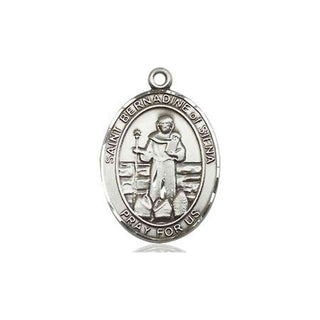 Pewter Saint Bernadine of Sienna Medal Engraved Catholic Saint Jewelry