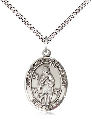 Pewter Our Lady of Assumption Medal Religious Jewelry Engraved Catholic Saint Jewelry