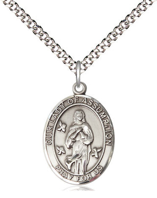Pewter Our Lady of Assumption Medal Religious Jewelry Engraved Catholic Saint Jewelry