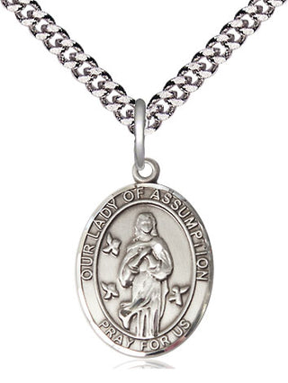 Pewter Our Lady of Assumption Medal Religious Jewelry Engraved Catholic Saint Jewelry