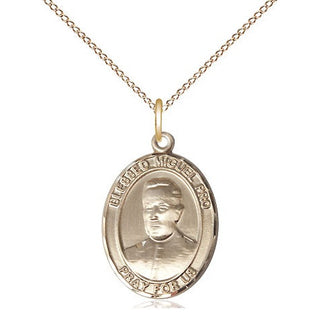 14kt Gold Filled Blessed Miguel Pro Medal Religious Jewelry Engraved Catholic Saint Jewelry