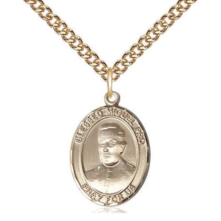 14kt Gold Filled Blessed Miguel Pro Medal Religious Jewelry Engraved Catholic Saint Jewelry