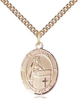 14kt Gold Filled Blessed Emilee Doultremont Medal Religious Jewelry Engraved Catholic Saint Jewelry