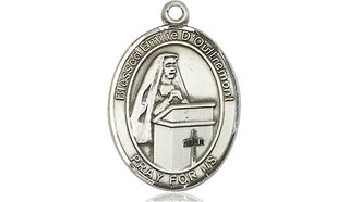 Sterling Silver Blessed Emilee Doultremont Medal Engraved Catholic Saint Jewelry