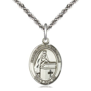 Sterling Silver Blessed Emilee Doultremont Medal Religious Jewelry Engraved Catholic Saint Jewelry