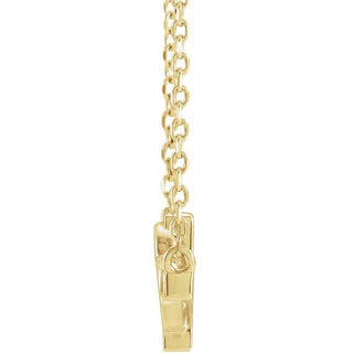 14K Yellow Sideways Cross & Heart 18" Necklace