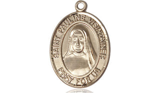 14kt Gold Saint Pauline Visintainer Medal Engraved Catholic Saint Jewelry