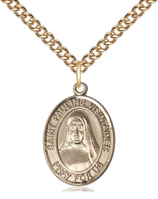 14kt Gold Saint Pauline Visintainer Medal Engraved Catholic Saint Jewelry