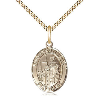 14kt Gold Filled Saint Jacob of Nisibis Medal Religious Jewelry Engraved Catholic Saint Jewelry